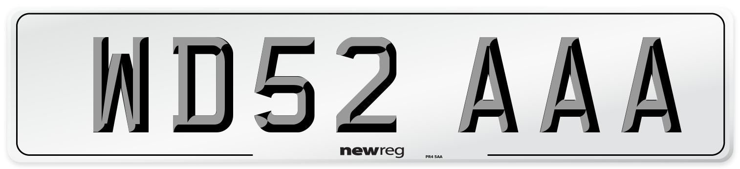WD52 AAA Number Plate from New Reg